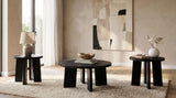 Strouse Black 3-Piece Round Coffee and End Table Set