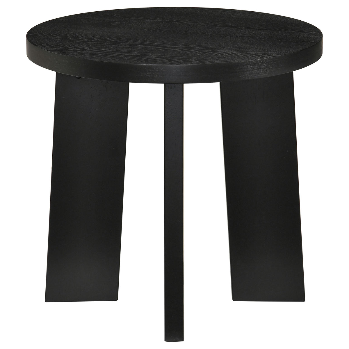 Strouse Black 3-Piece Round Coffee and End Table Set