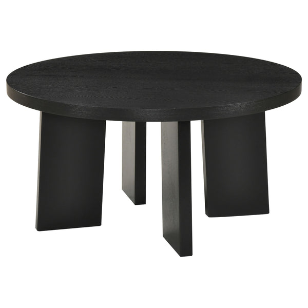 Strouse Black Round Coffee Table