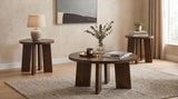 Strouse Dark Walnut 3-Piece Round Coffee and End Table Set