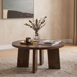 Strouse Dark Walnut Round Coffee Table