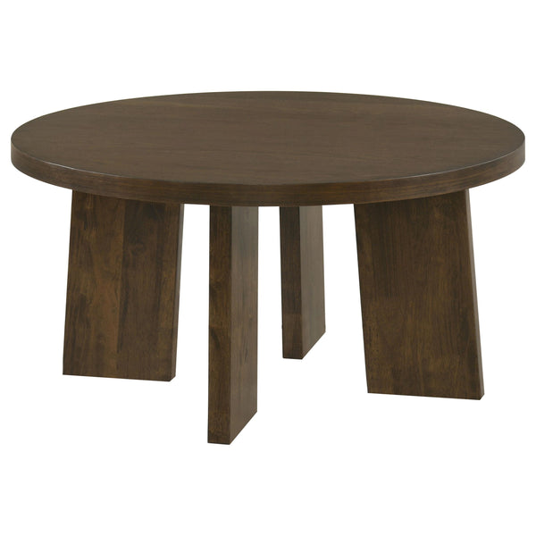 Strouse Dark Walnut Round Coffee Table