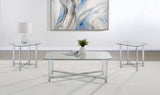 Cronin Chrome 3-piece Tempered Glass Top Coffee Table Set from Coaster - Luna Furniture