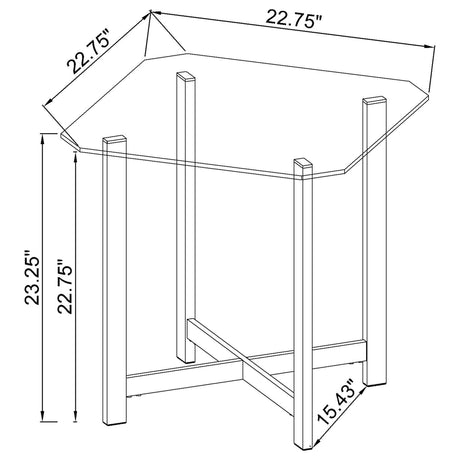 Cronin Chrome 3-piece Tempered Glass Top Coffee Table Set from Coaster - Luna Furniture