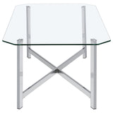 Cronin Chrome Rectangular Tempered Glass Top Cocktail Coffee Table from Coaster - Luna Furniture