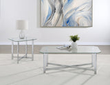 Cronin Chrome Rectangular Tempered Glass Top Cocktail Coffee Table from Coaster - Luna Furniture