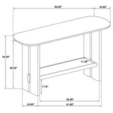 Kailani Beige Oak Coastal Sofa Console Table with Shelf from Coaster - Luna Furniture