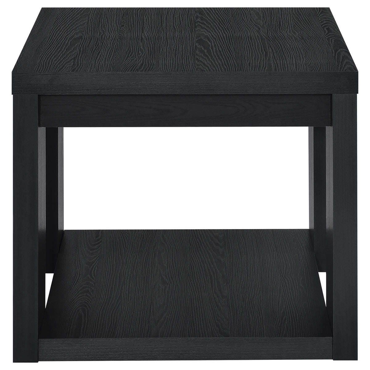 Pavone Black 2-Piece Transitional Coffee and End Table Set with Shelves from Coaster - Luna Furniture