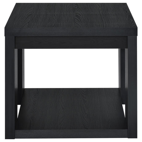 Pavone Black 2-Piece Transitional Coffee and End Table Set with Shelves from Coaster - Luna Furniture
