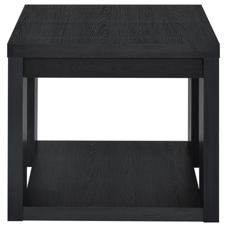 Pavone Black 2-Piece Transitional Coffee and End Table Set with Shelves from Coaster - Luna Furniture