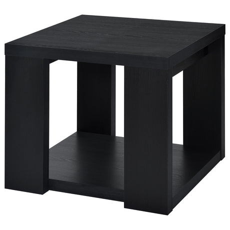 Pavone Black 3-Piece Transitional Coffee and End Table Set with Shelves from Coaster - Luna Furniture