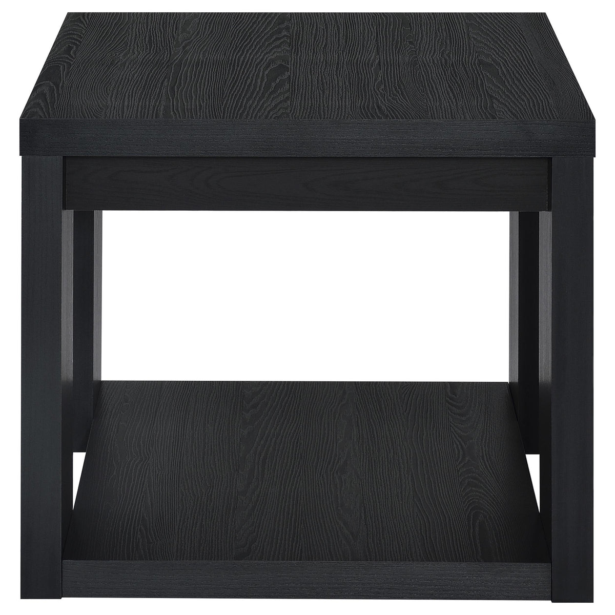 Pavone Black 3-Piece Transitional Coffee and End Table Set with Shelves from Coaster - Luna Furniture