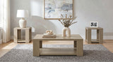 Pavone Latte 3-Piece Transitional Coffee and End Table Set with Shelves from Coaster - Luna Furniture