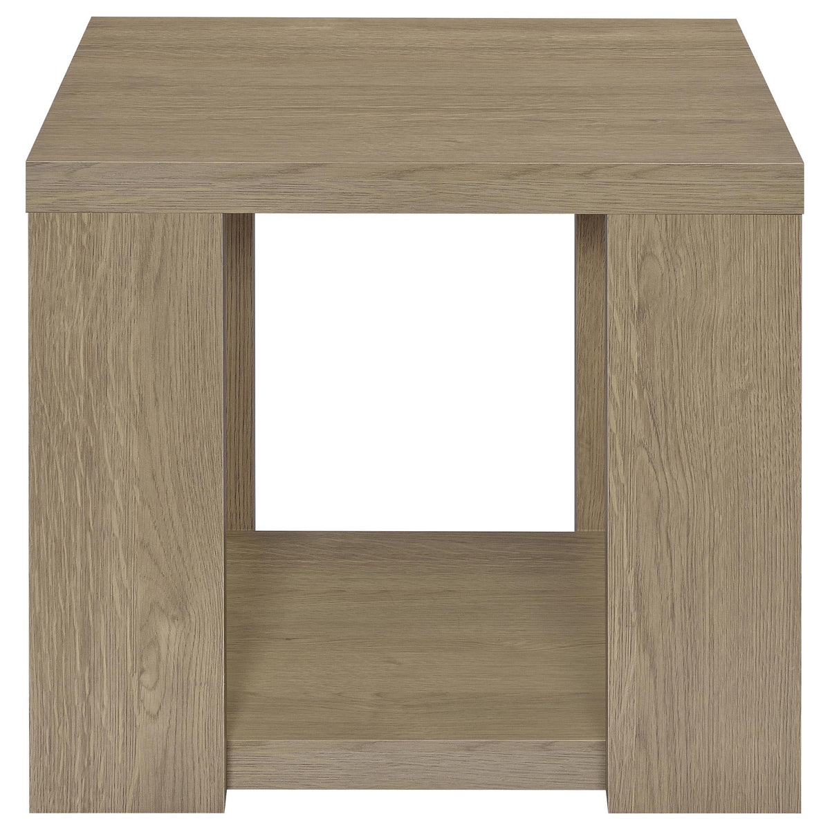 Pavone Latte 3-Piece Transitional Coffee and End Table Set with Shelves from Coaster - Luna Furniture