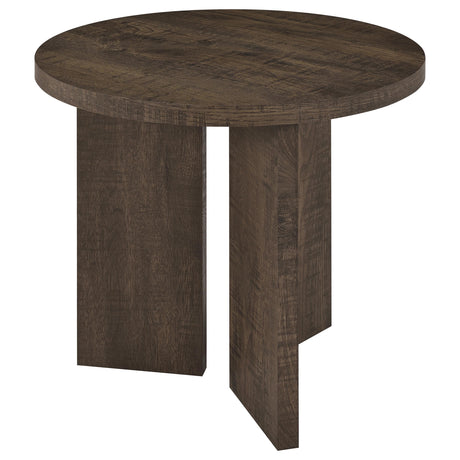 Aragon Dark Rustic Mango 2-Piece Round Coffee and End Table Set from Coaster - Luna Furniture
