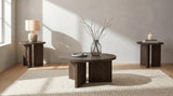 Aragon Dark Rustic Mango 3-Piece Round Coffee and End Table Set
