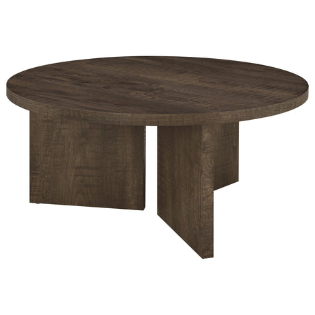 Aragon Dark Rustic Mango 3-Piece Round Coffee and End Table Set from Coaster - Luna Furniture