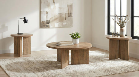 Aragon Mango 3-Piece Round Coffee and End Table Set from Coaster - Luna Furniture