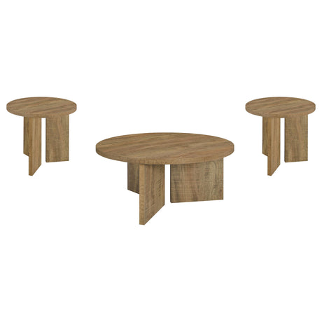 Aragon Mango 3-Piece Round Coffee and End Table Set from Coaster - Luna Furniture