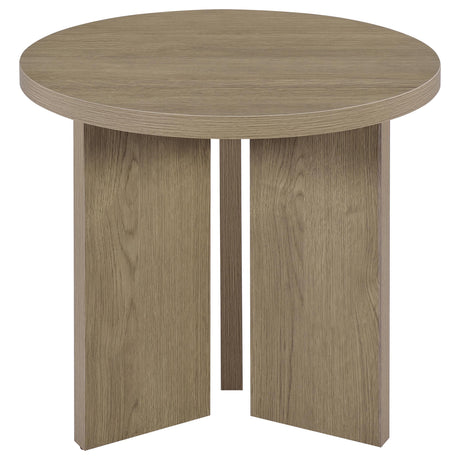 Aragon Latte 2-Piece Round Coffee and End Table Set from Coaster - Luna Furniture