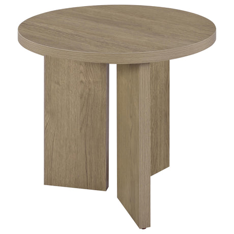 Aragon Latte 2-Piece Round Coffee and End Table Set from Coaster - Luna Furniture