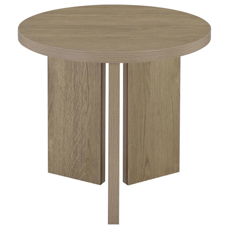 Aragon Latte 2-Piece Round Coffee and End Table Set from Coaster - Luna Furniture