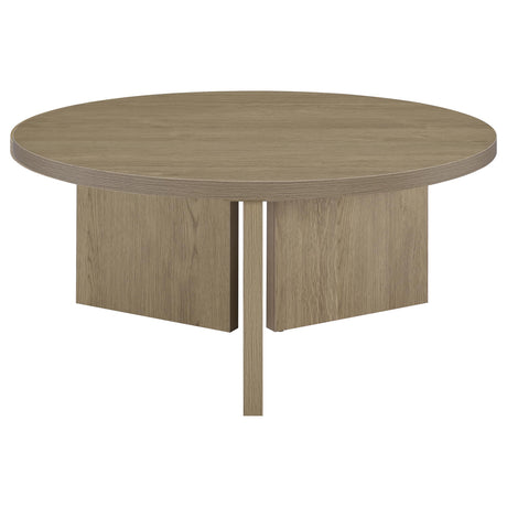 Aragon Latte 2-Piece Round Coffee and End Table Set from Coaster - Luna Furniture