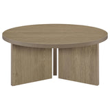 Aragon Latte 3-Piece Round Coffee and End Table Set