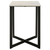 Tobin White Marble 2-Piece Marble Top Coffee and End Table Set from Coaster - Luna Furniture