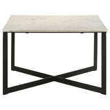 Tobin White Marble 2-Piece Marble Top Coffee and End Table Set from Coaster - Luna Furniture