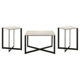 Tobin White Marble 3-piece Marble Top Coffee and End Table Set from Coaster - Luna Furniture