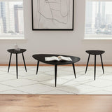 Odessa Black 3-Piece Triangular Coffee and End Table Set from Coaster - Luna Furniture