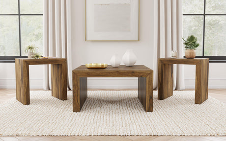 Odilia Auburn 3-Piece Solid Wood Coffee and End Table Set from Coaster - Luna Furniture