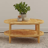 Camillo Maple Brown Round Solid Wood Coffee Table with Shelf from Coaster - Luna Furniture