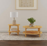 Camillo Maple Brown Round Solid Wood Coffee Table with Shelf from Coaster - Luna Furniture