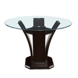 Daisy Espresso 54" Glass-Top Round Counter Height Table from Homelegance - Luna Furniture
