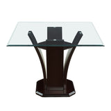 Daisy Espresso 54" Glass-Top Square Counter Height Table from Homelegance - Luna Furniture