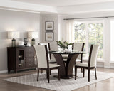 Daisy Espresso/Dark Brown 5-Piece 54" Glass-Top Round Dining Room Set from Homelegance - Luna Furniture