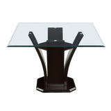 Daisy Espresso/White 5-Piece 54" Glass-Top Round Dining Room Set from Homelegance - Luna Furniture