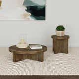 Kinkaid Brown Round Solid Mango Wood Coffee Table from Coaster - Luna Furniture