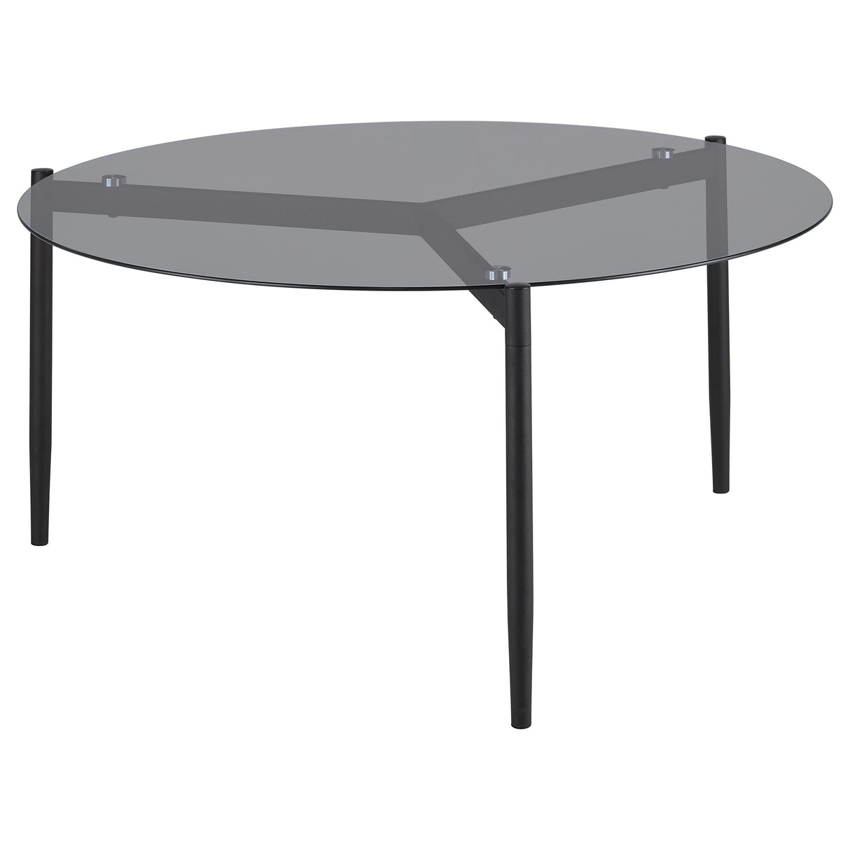 Rosalie Sandy Black Round Smoked Glass Top Coffee Table from Coaster - Luna Furniture