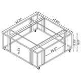 Adri Black Nickel Square Glass Top Coffee Table with Casters from Coaster - Luna Furniture