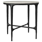 Hermas White 2-Piece Round Marble Coffee and End Table Set from Coaster - Luna Furniture
