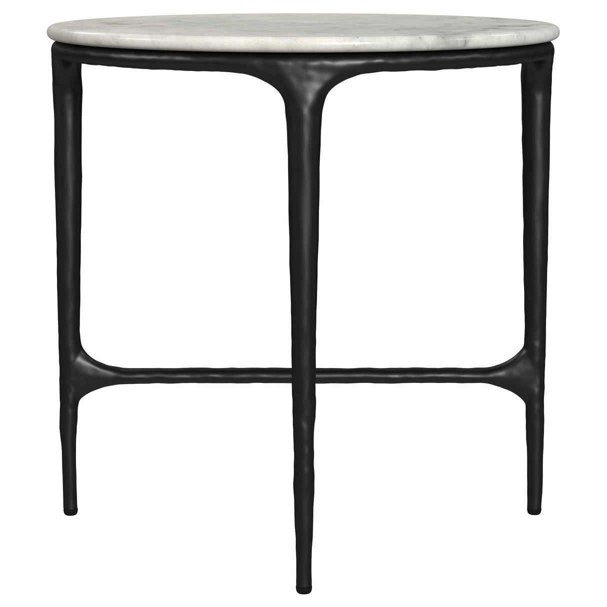 Hermas White 2-Piece Round Marble Coffee and End Table Set from Coaster - Luna Furniture