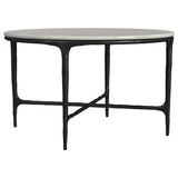 Hermas White 2-Piece Round Marble Coffee and End Table Set from Coaster - Luna Furniture