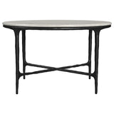 Hermas White 2-Piece Round Marble Coffee and End Table Set from Coaster - Luna Furniture