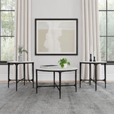 Hermas White 3-Piece Round Marble Coffee and End Table Set from Coaster - Luna Furniture