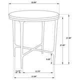 Hermas White 3-Piece Round Marble Coffee and End Table Set from Coaster - Luna Furniture
