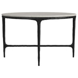 Hermas White Round Genuine Marble Top Metal Coffee Table from Coaster - Luna Furniture