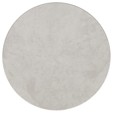Hermas White Round Genuine Marble Top Metal Coffee Table from Coaster - Luna Furniture